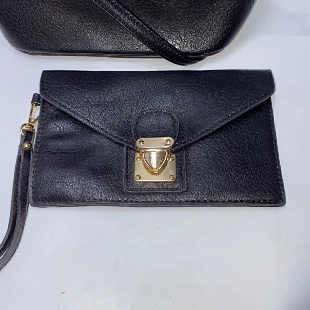 NEW Fashion Bow Crossbody & Wristlet Black Medium